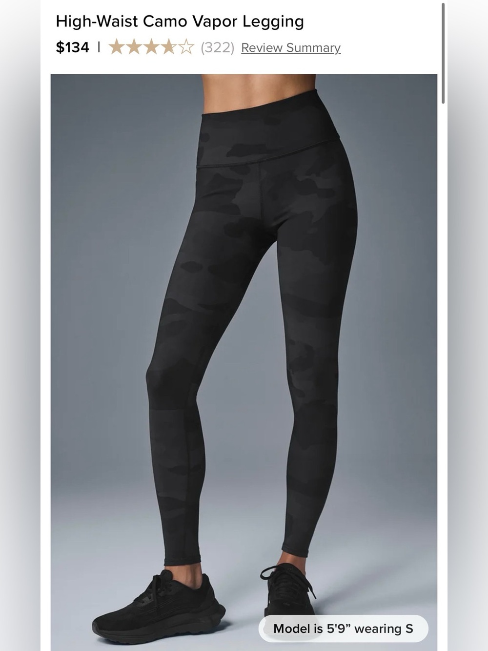 ALO Yoga High-Waist Camo Vapor Leggings — Black